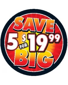 5 For $19.99 Ceiling Sign - SAVE BIG