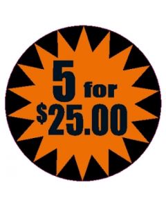 5 For $25 2 7/8" Label-SL3145FOR$25