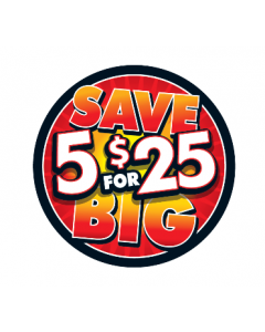 5 For $25 2 7/8'' Label - SAVE BIG